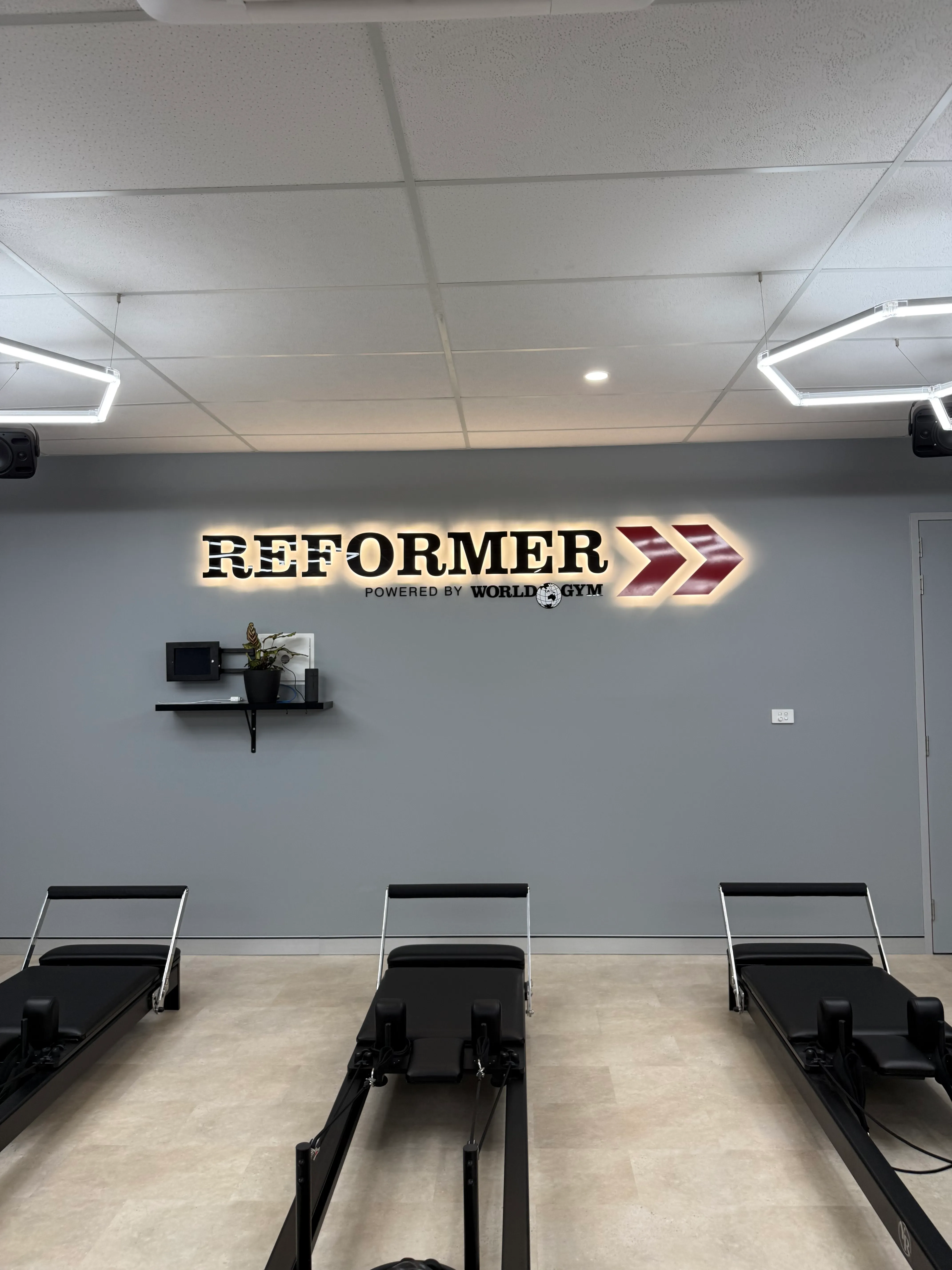 World Gym Coffs Harbour reformer studio fit-out — view 3 by Akers Construction