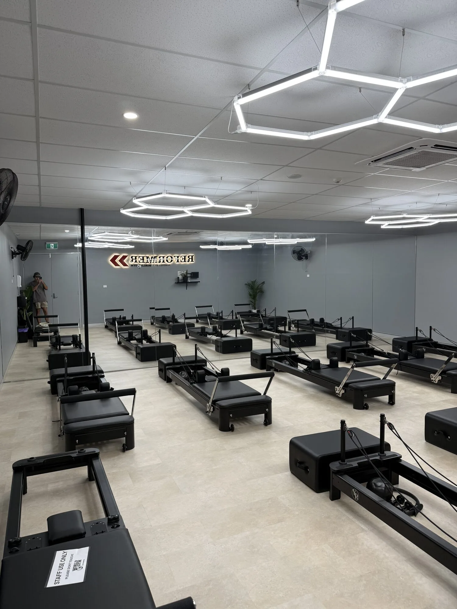 World Gym Coffs Harbour reformer studio fit-out — interior view by Akers Construction